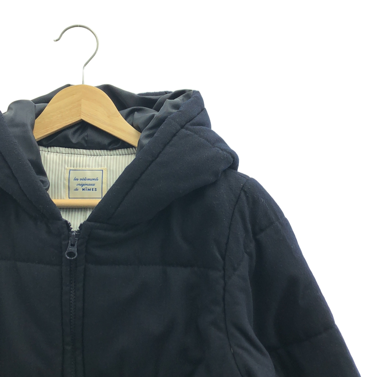 None / NIMES / ニーム ヘリンボーン 中綿 コート フーディ