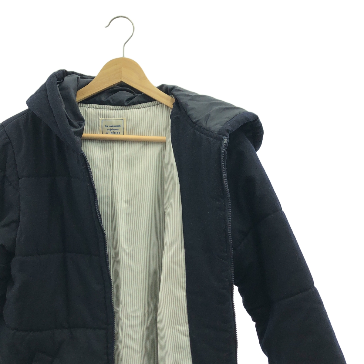 None / NIMES / ニーム ヘリンボーン 中綿 コート フーディ