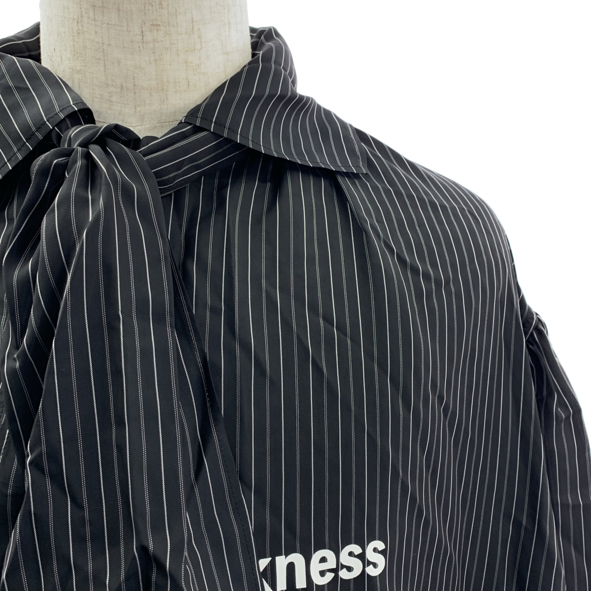 YOHJI YAMAMOTO POUR HOMME / ヨウジヤマモトプールオム CU ST MESSAGE SCARF BLOUSE / ストライプ ロゴ 変形 オーバーシルエット シャツ