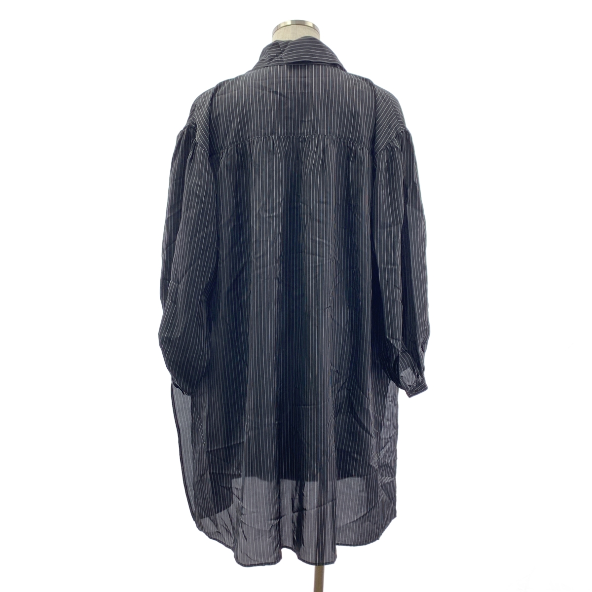 YOHJI YAMAMOTO POUR HOMME / ヨウジヤマモトプールオム CU ST MESSAGE SCARF BLOUSE / ストライプ ロゴ 変形 オーバーシルエット シャツ