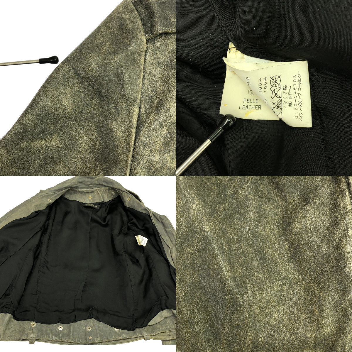 Deuxieme Classe / ドゥーズィエムクラス 【 GOLDEN GOOSE / ゴールデングース 】 牛革 カウレザー スタッズ ダメージ加工  ダブルライダース ジャケット / 総裏地