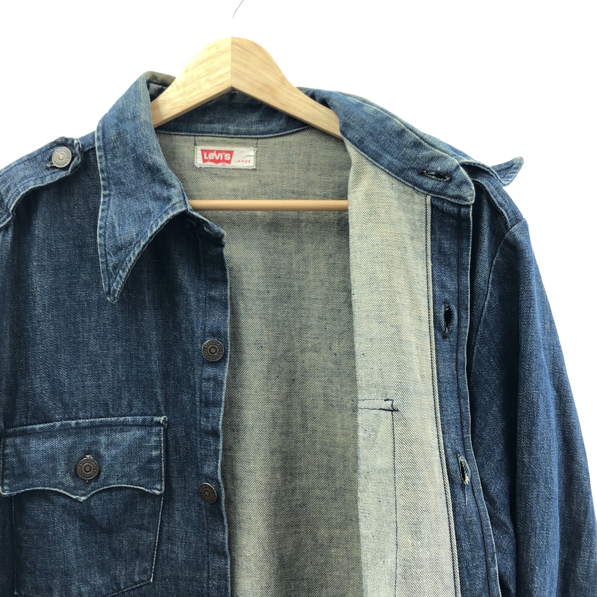 Levi's / リーバイス 1970s ヴィンテージ BIG E エポレット 濃紺 デニム シャツ ジャケット