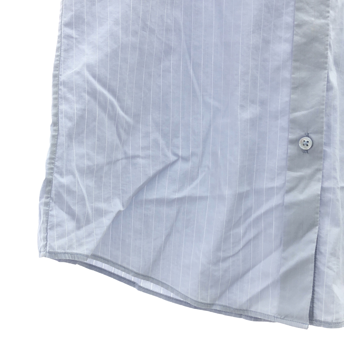 Maison Martin Margiela / メゾンマルタンマルジェラ ウイングカラー ノースリーブ コットン ストライプ ブラウス