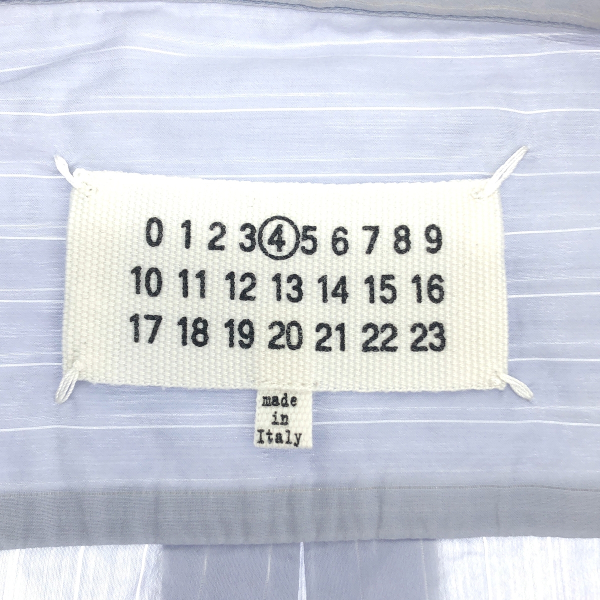 Maison Martin Margiela / メゾンマルタンマルジェラ ウイングカラー ノースリーブ コットン ストライプ ブラウス