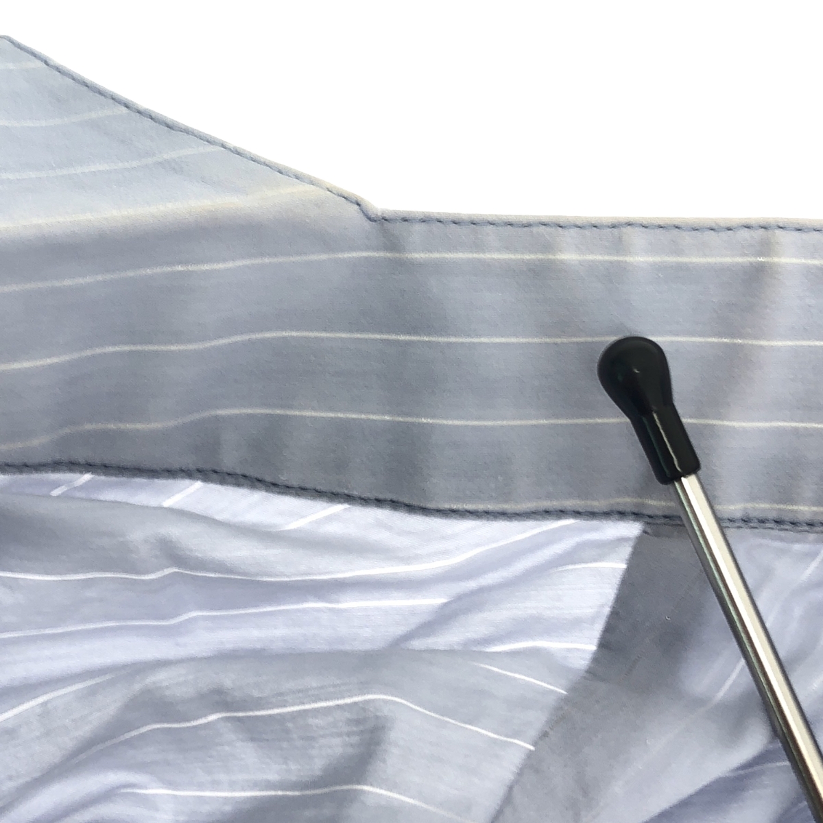 Maison Martin Margiela / メゾンマルタンマルジェラ ウイングカラー ノースリーブ コットン ストライプ ブラウス