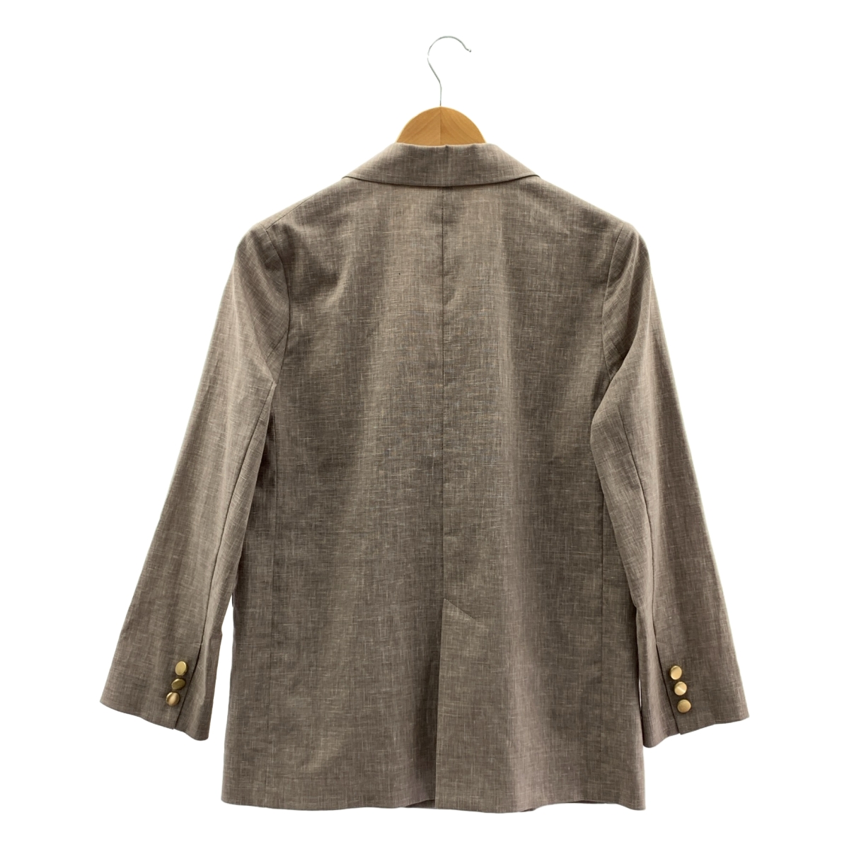 NOBLE / ノーブル 金ボタン 麻ストレッチダブルブレストジャケット