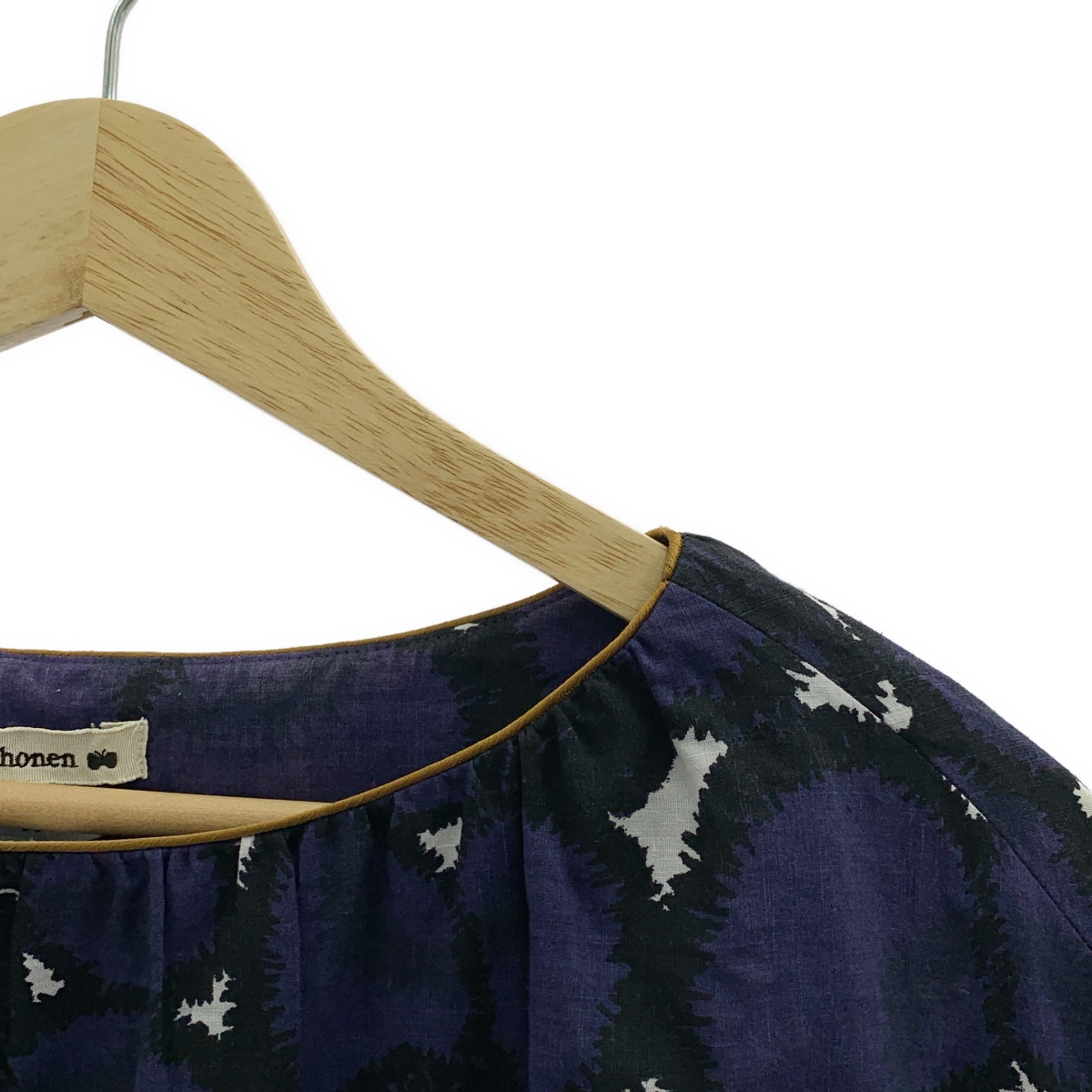 mina perhonen / ミナペルホネン sumile リネン ギャザー プルオーバー 半袖ブラウス