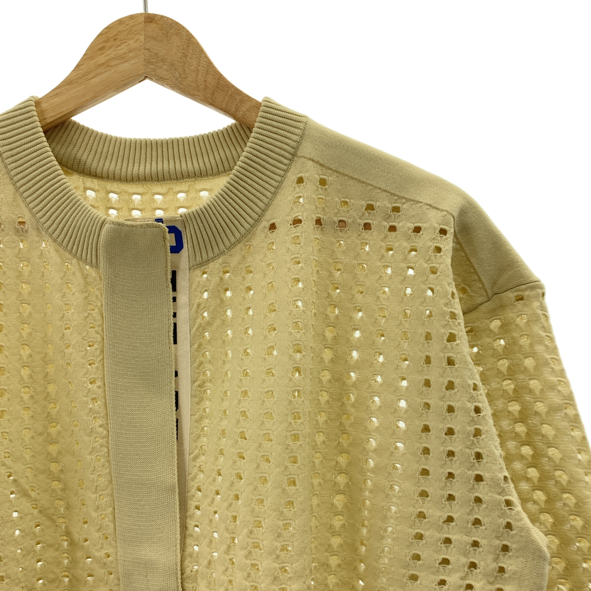 その他 メッシュ ロゴテープ クルーネック ニットカーディガン