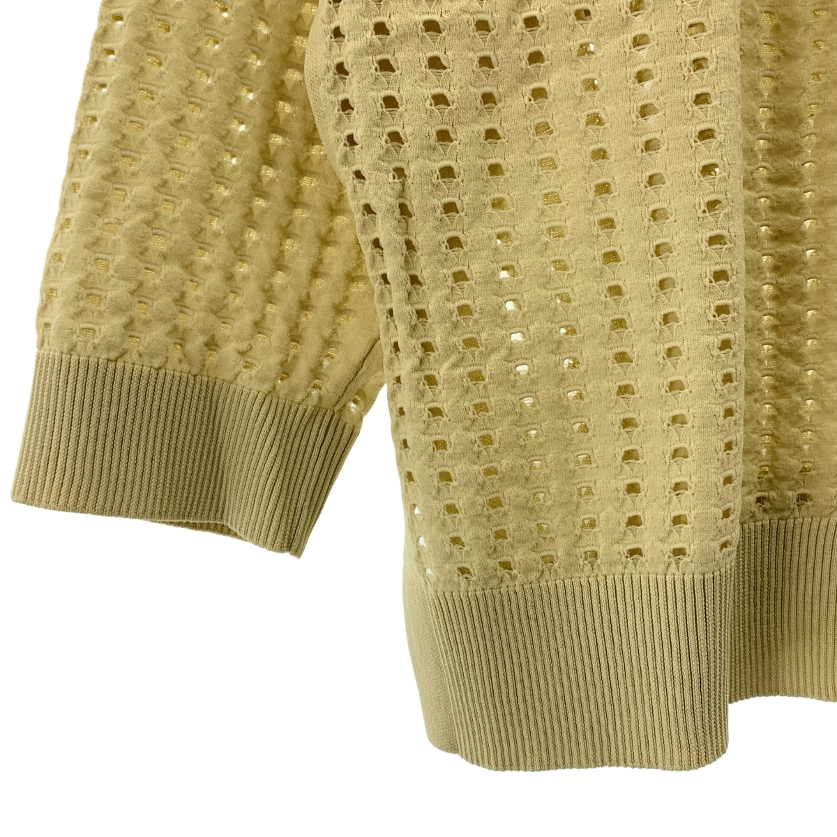 その他 メッシュ ロゴテープ クルーネック ニットカーディガン