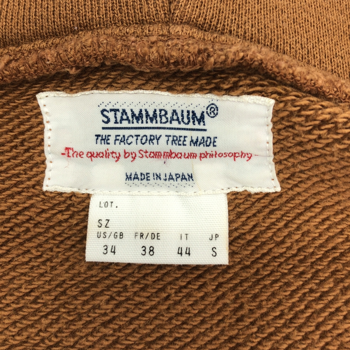 STAMMBAUM / シュタンバウム SUVIN COTTON スウェット ジップパーカー