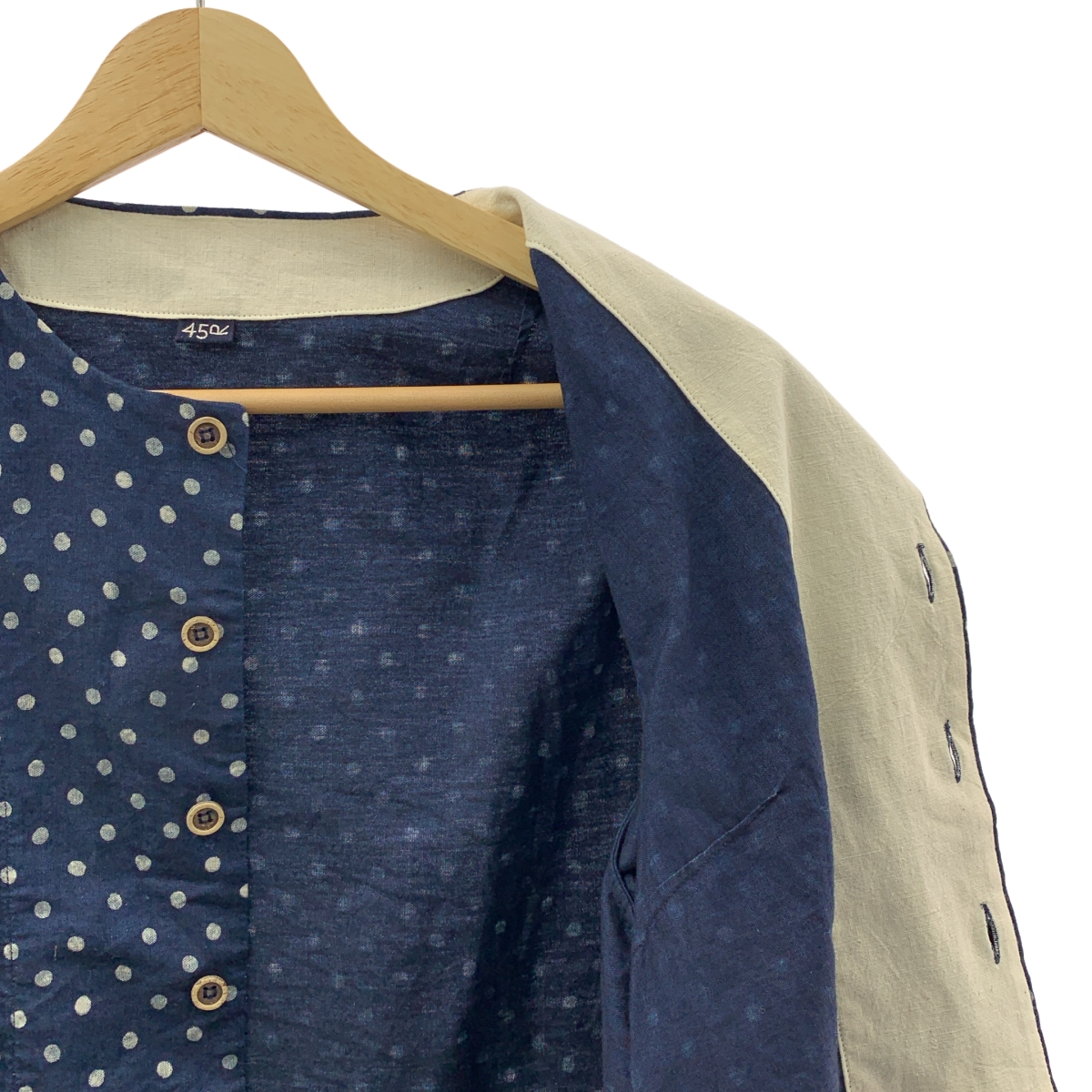 45r / フォーティファイブアール ドット オックスプリント レフアブラウス