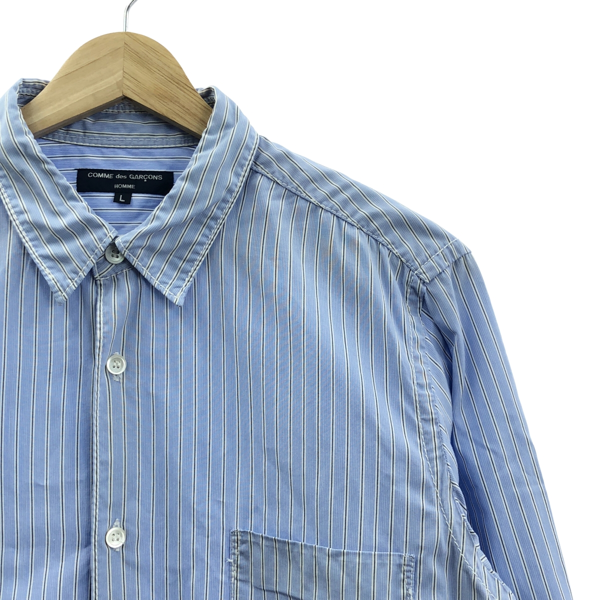 COMME des GARCONS HOMME / コムデギャルソンオム コットン ストライプ ジップポケット シャツ