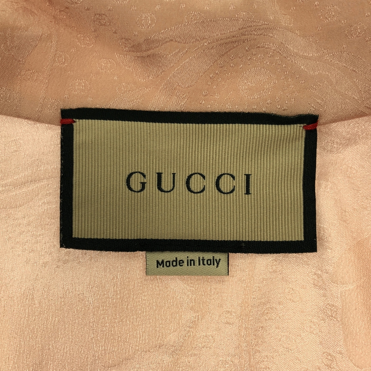 GUCCI / グッチ silk 100％ / シルク ジャガード オープンカラー シャツ ブラウス