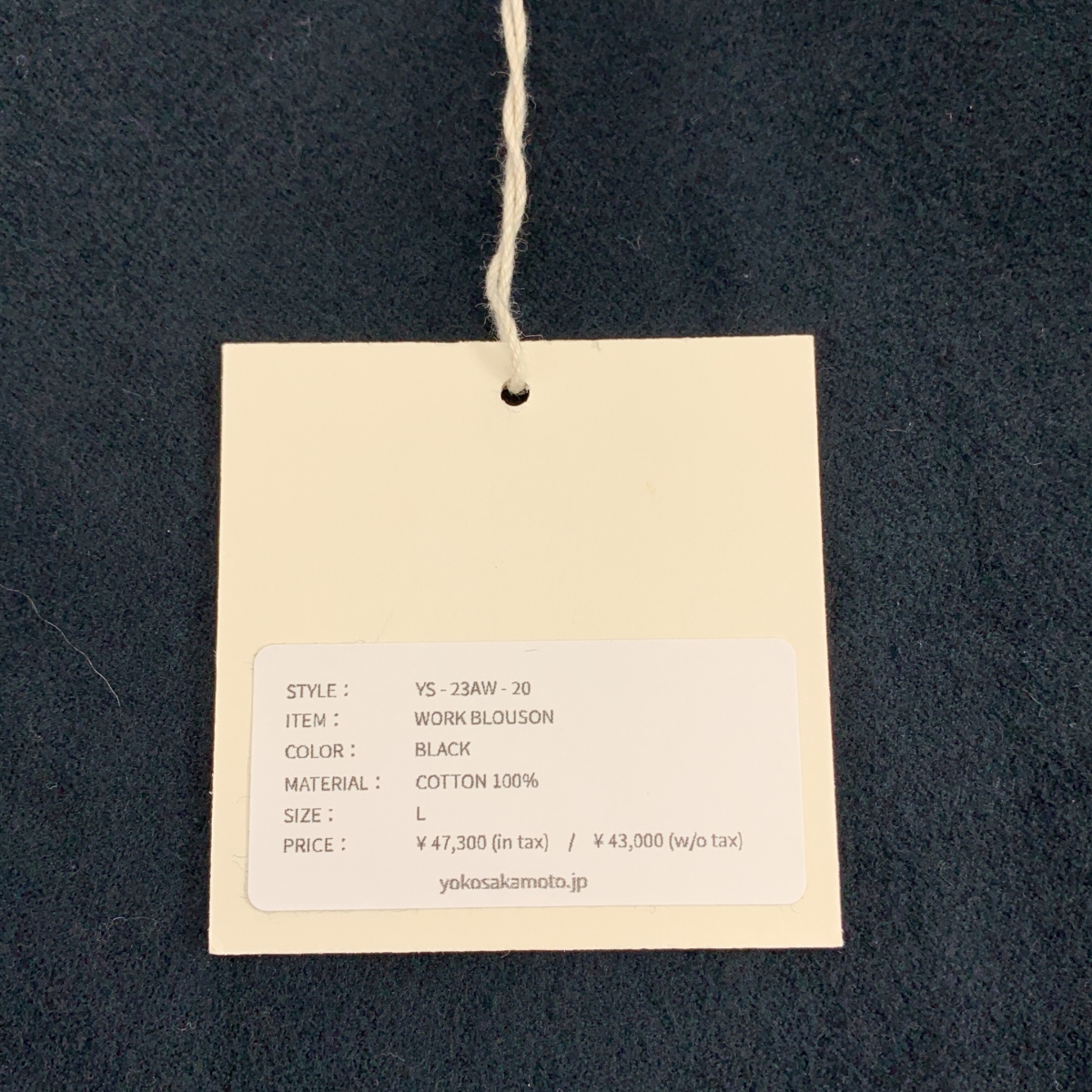 YOKO SAKAMOTO / ヨーコサカモト work blouson モールスキン ブルゾン ジャケット