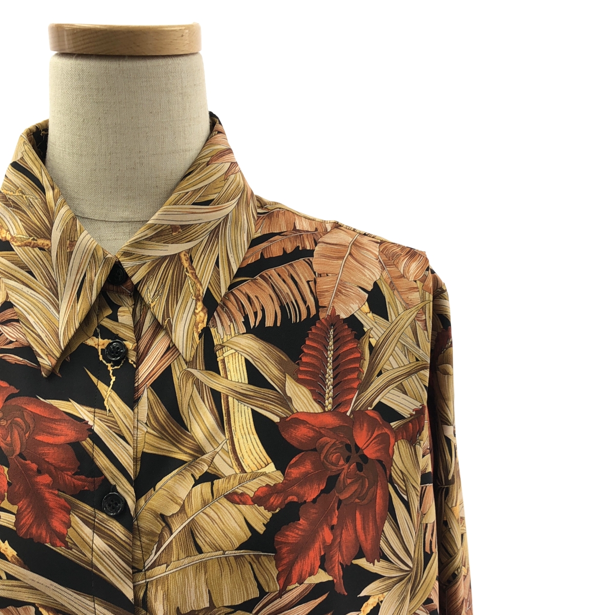 Salvatore Ferragamo / サルヴァトーレフェラガモ silk 100％ / シルク 総柄 オーバー シャツ ブラウス