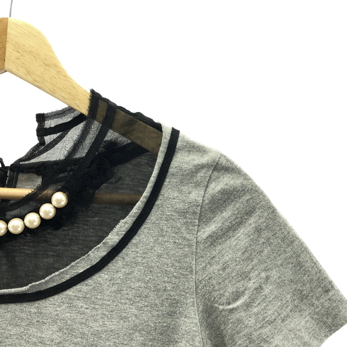 tricot COMME des GARCONS / トリココムデギャルソン コットン パール チュール Tシャツ