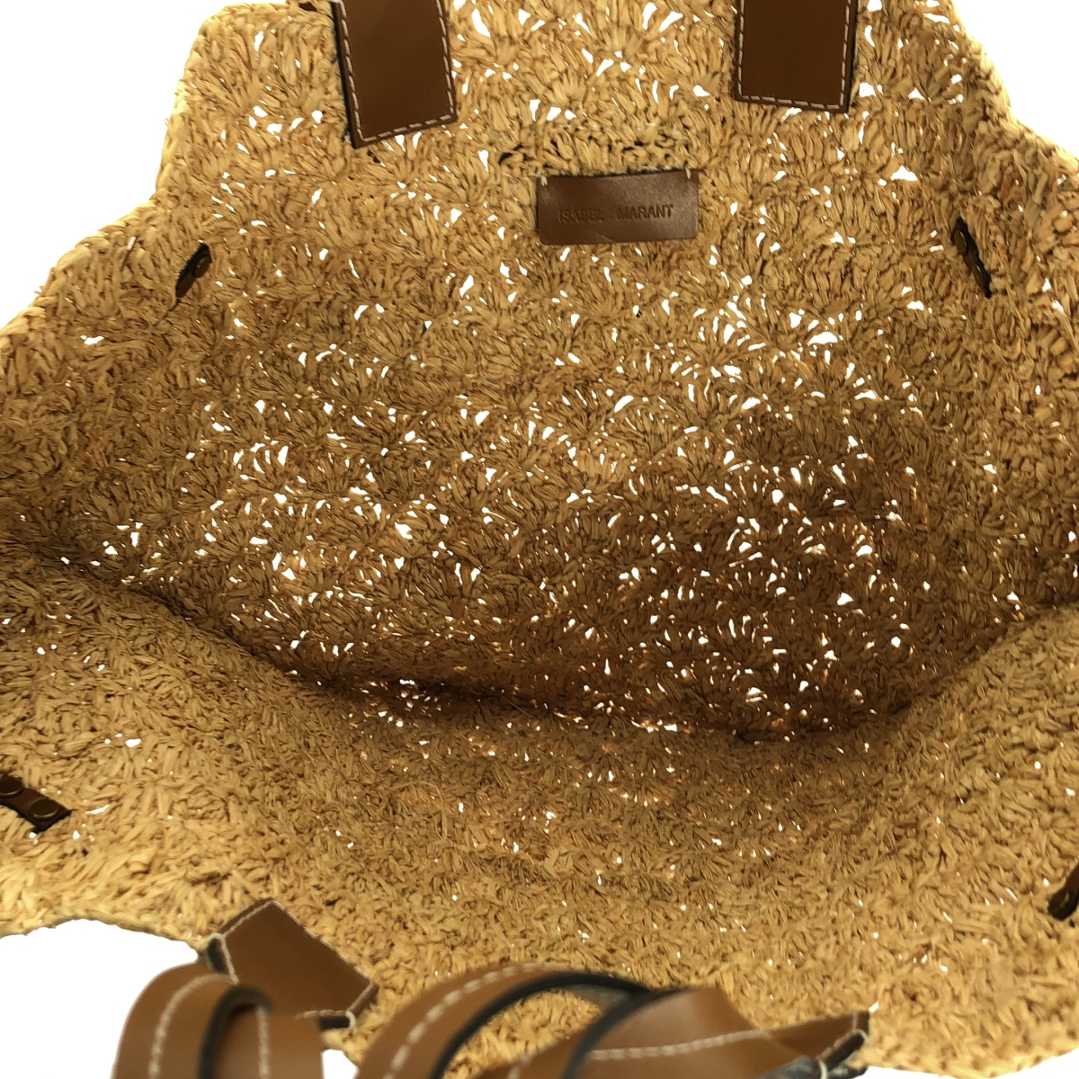 ISABEL MARANT / イザベルマラン レザーハンドル ラフィア カゴバッグ