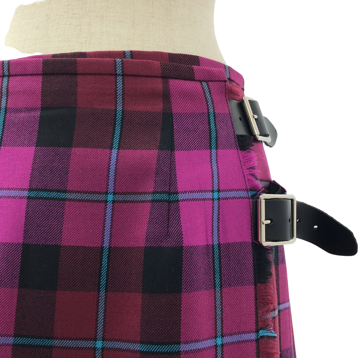 O'NEIL OF DUBLIN / オニールオブダブリン ウール チェック ラップ プリーツスカート