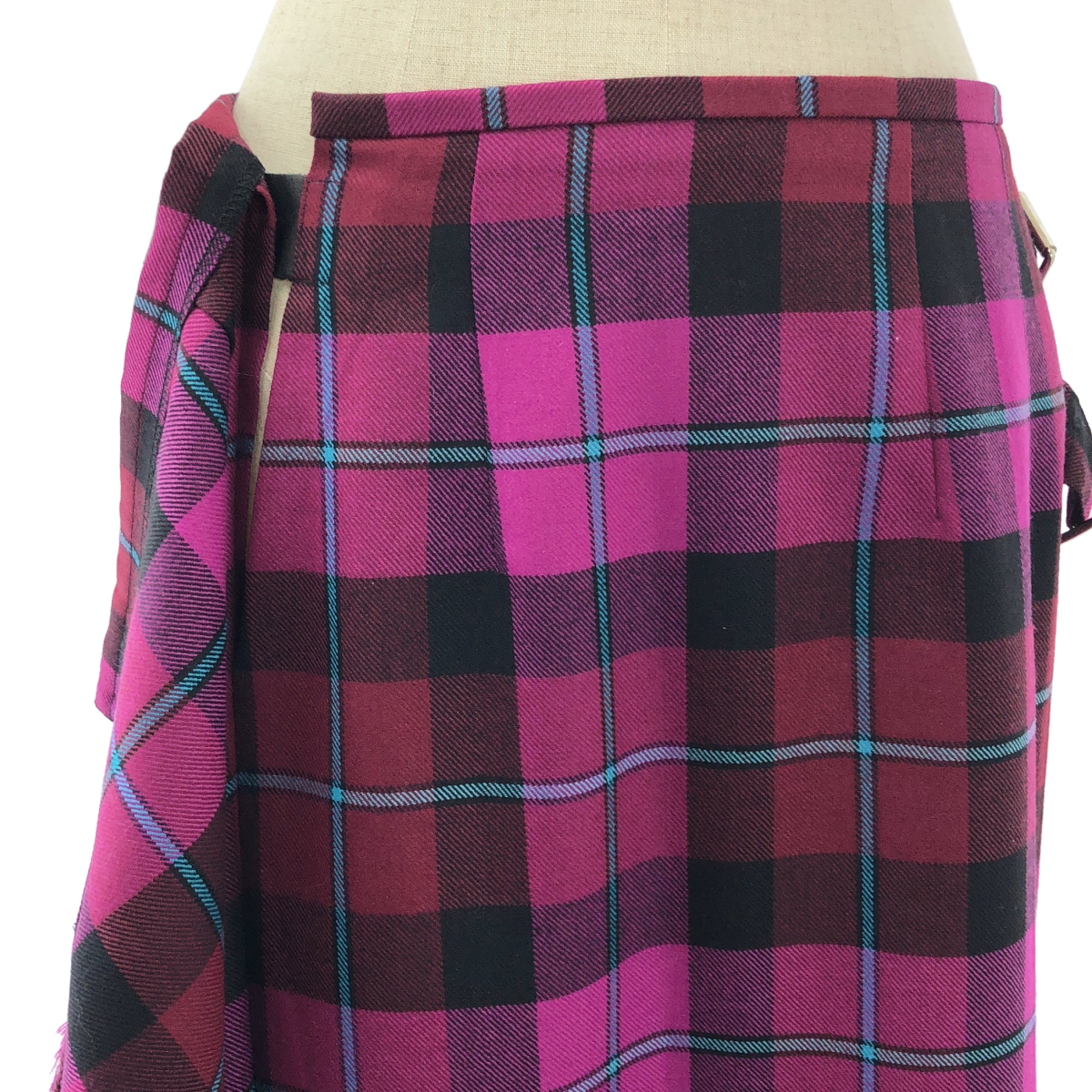 O'NEIL OF DUBLIN / オニールオブダブリン ウール チェック ラップ プリーツスカート