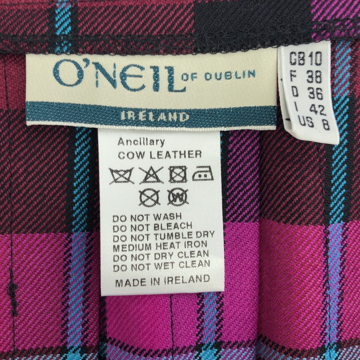 O'NEIL OF DUBLIN / オニールオブダブリン ウール チェック ラップ プリーツスカート