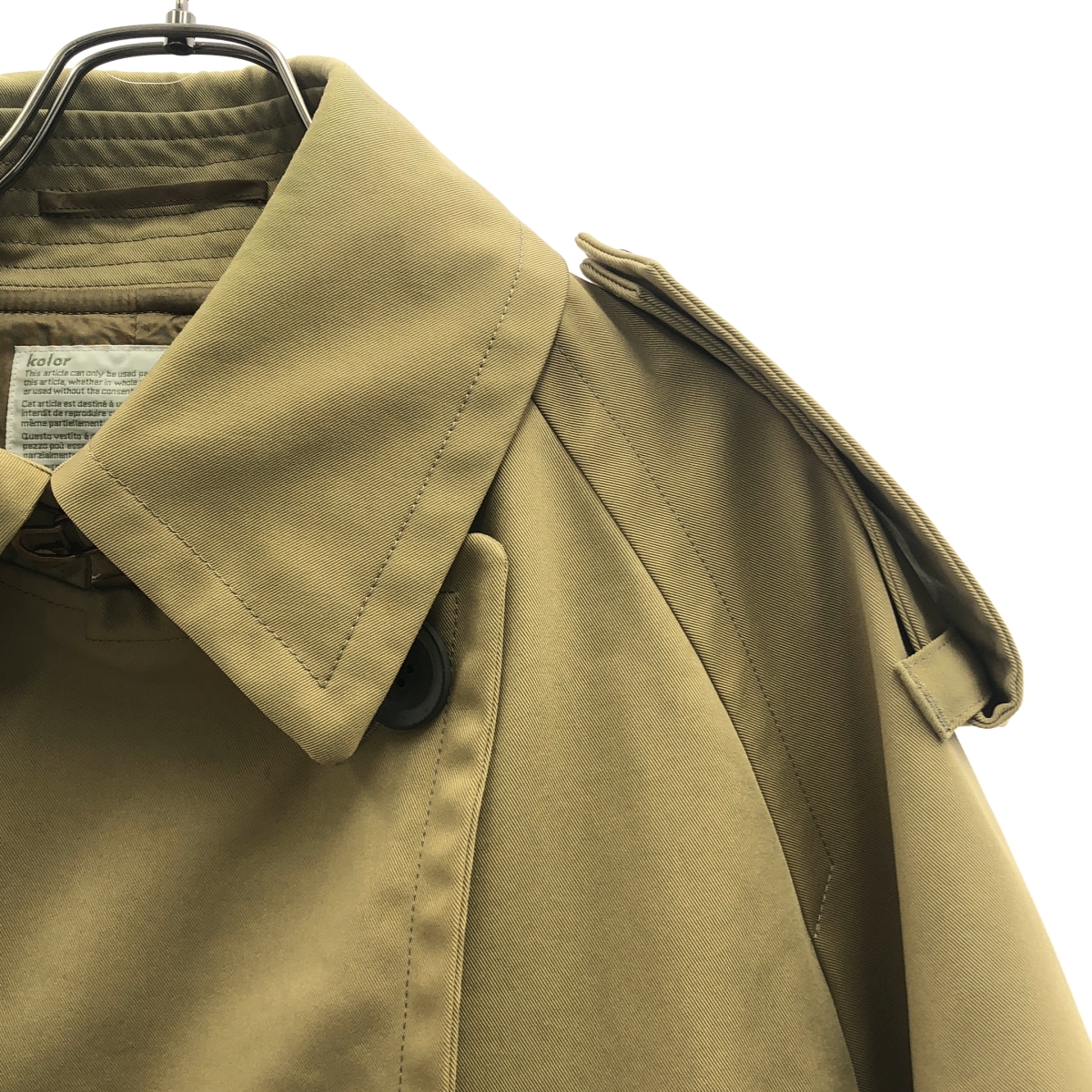 kolor / カラー ナイロンツイル スリーレイヤー アシンメトリー トレンチコート
