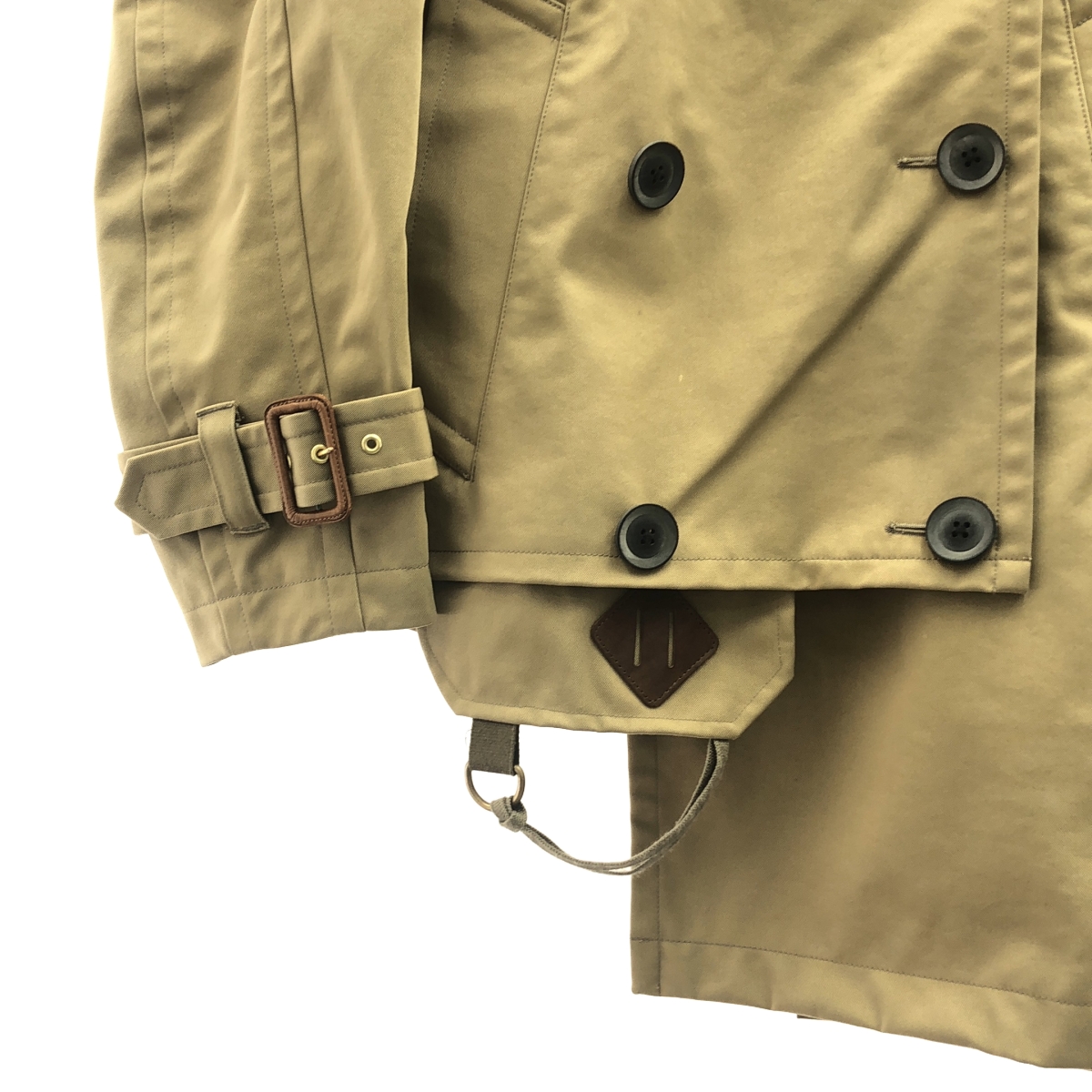 kolor / カラー ナイロンツイル スリーレイヤー アシンメトリー トレンチコート