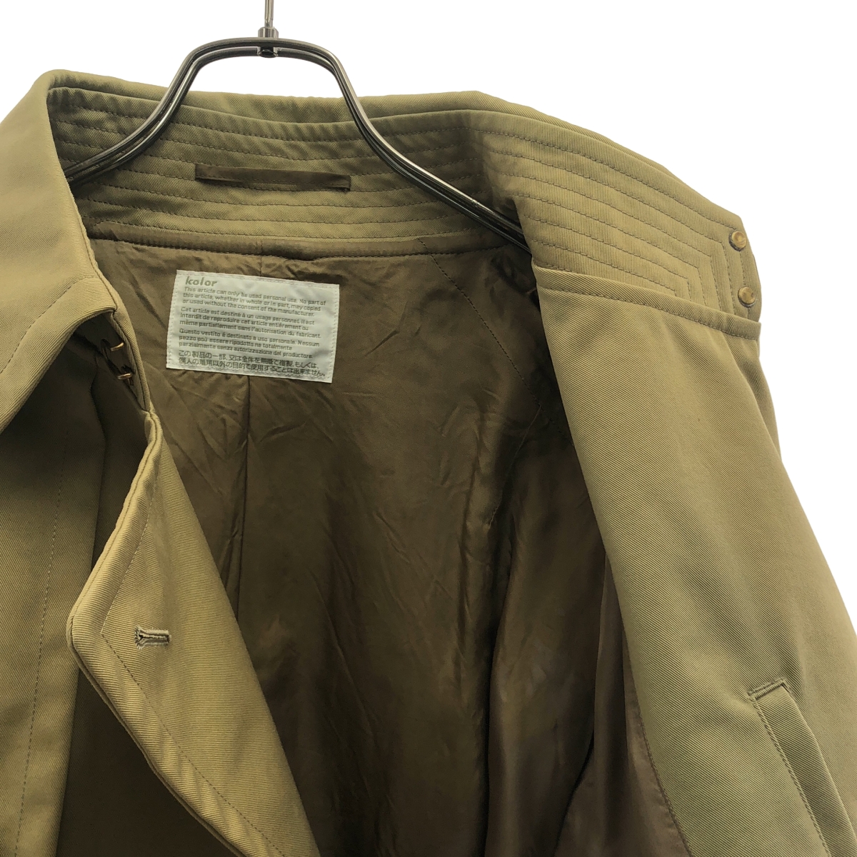 kolor / カラー ナイロンツイル スリーレイヤー アシンメトリー トレンチコート