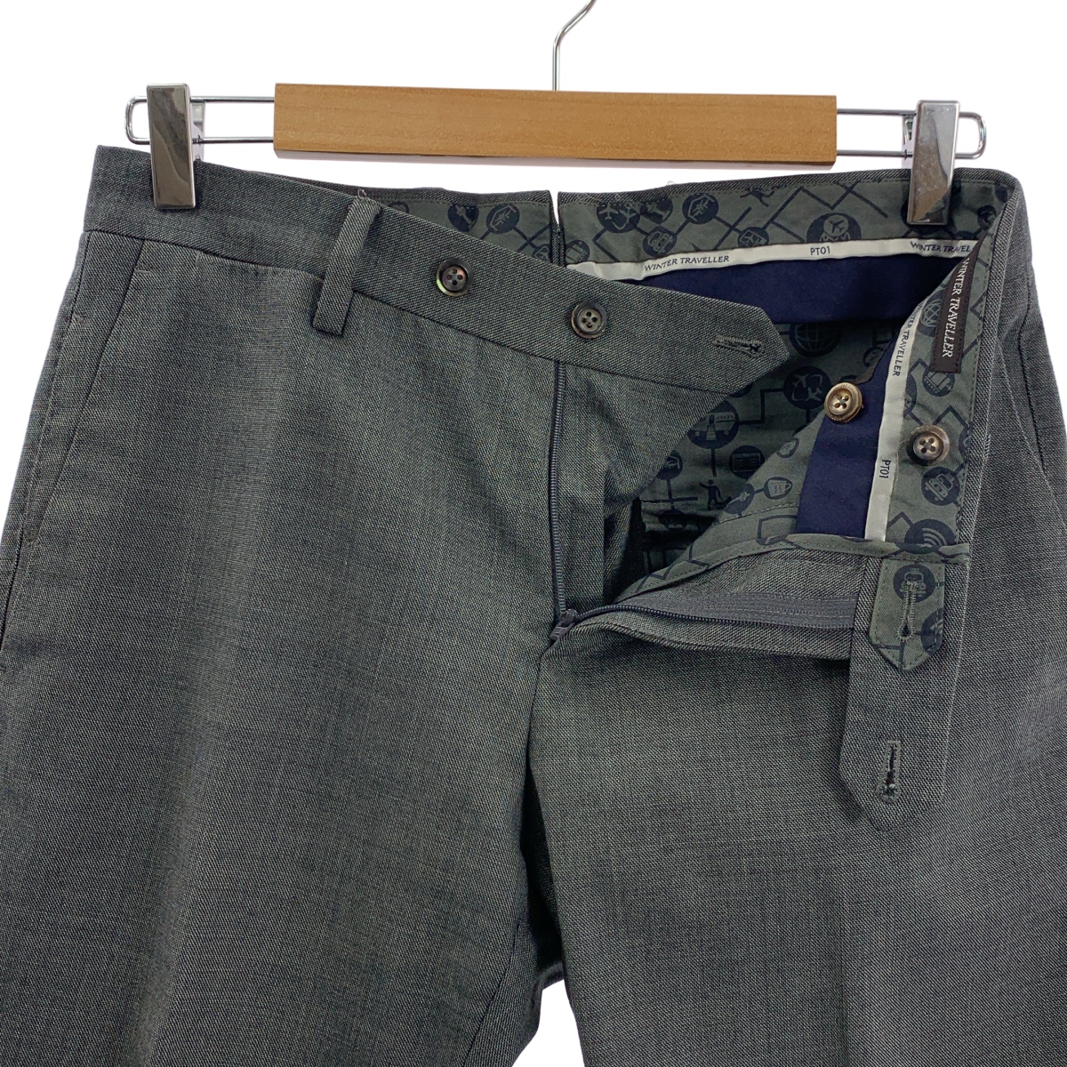 PT01 / ピーティーゼロウーノ WINTER TRAVELLER EVO FIT ウール混 ストレッチ スラックス パンツ