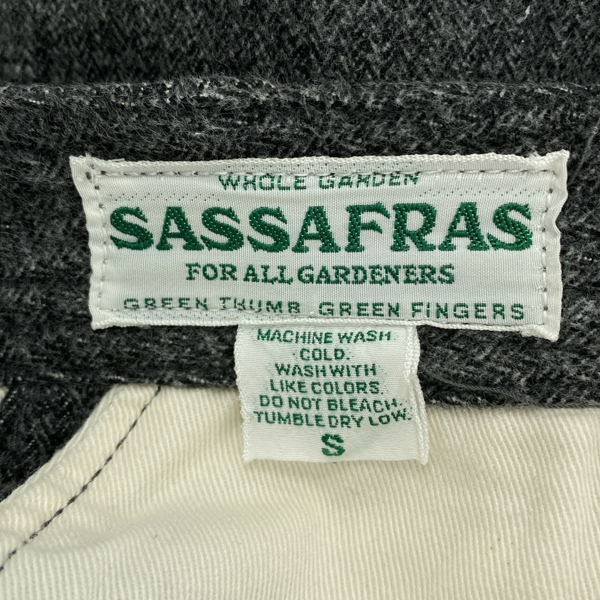 SASSAFRAS / ササフラス SPRAYER PANTS コットンヘリンボーン スプレイヤーパンツ