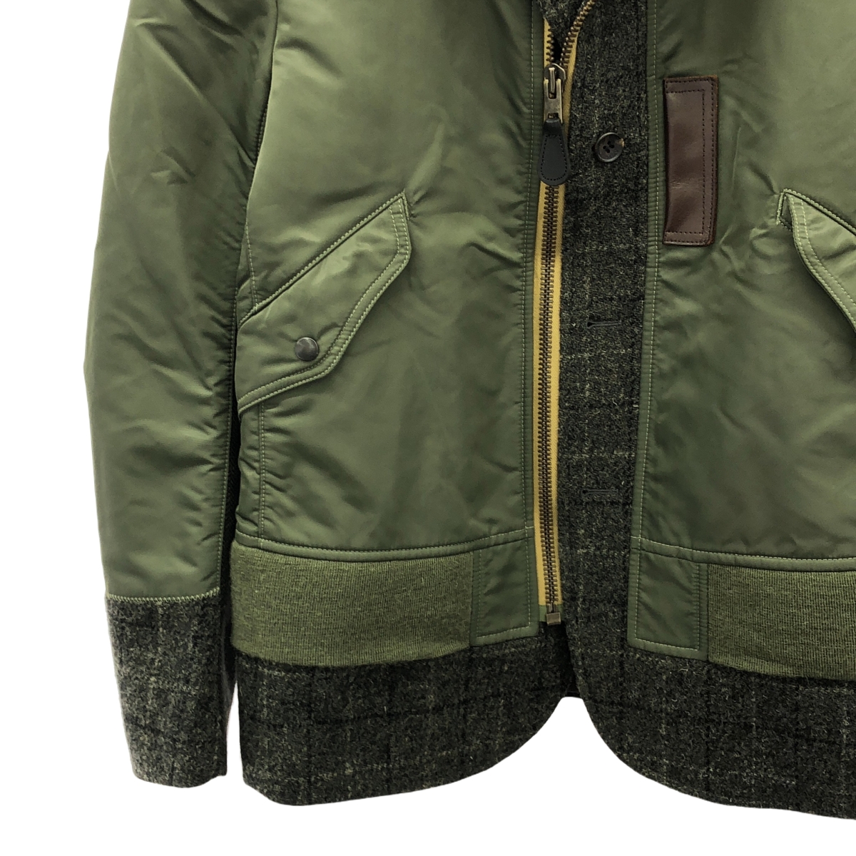 JUNYA WATANABE COMME des GARCONS MAN / ジュンヤワタナベコムデギャルソンマン L-2Bフライトジャケット ドッキング チェック ツイード テーラードジャケット