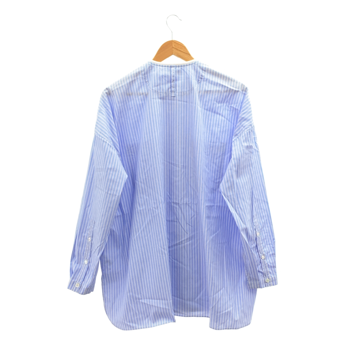 TOMORROWLAND / トゥモローランド 200/2ポプリン ジャージー コンビ ノーカラー シャツ