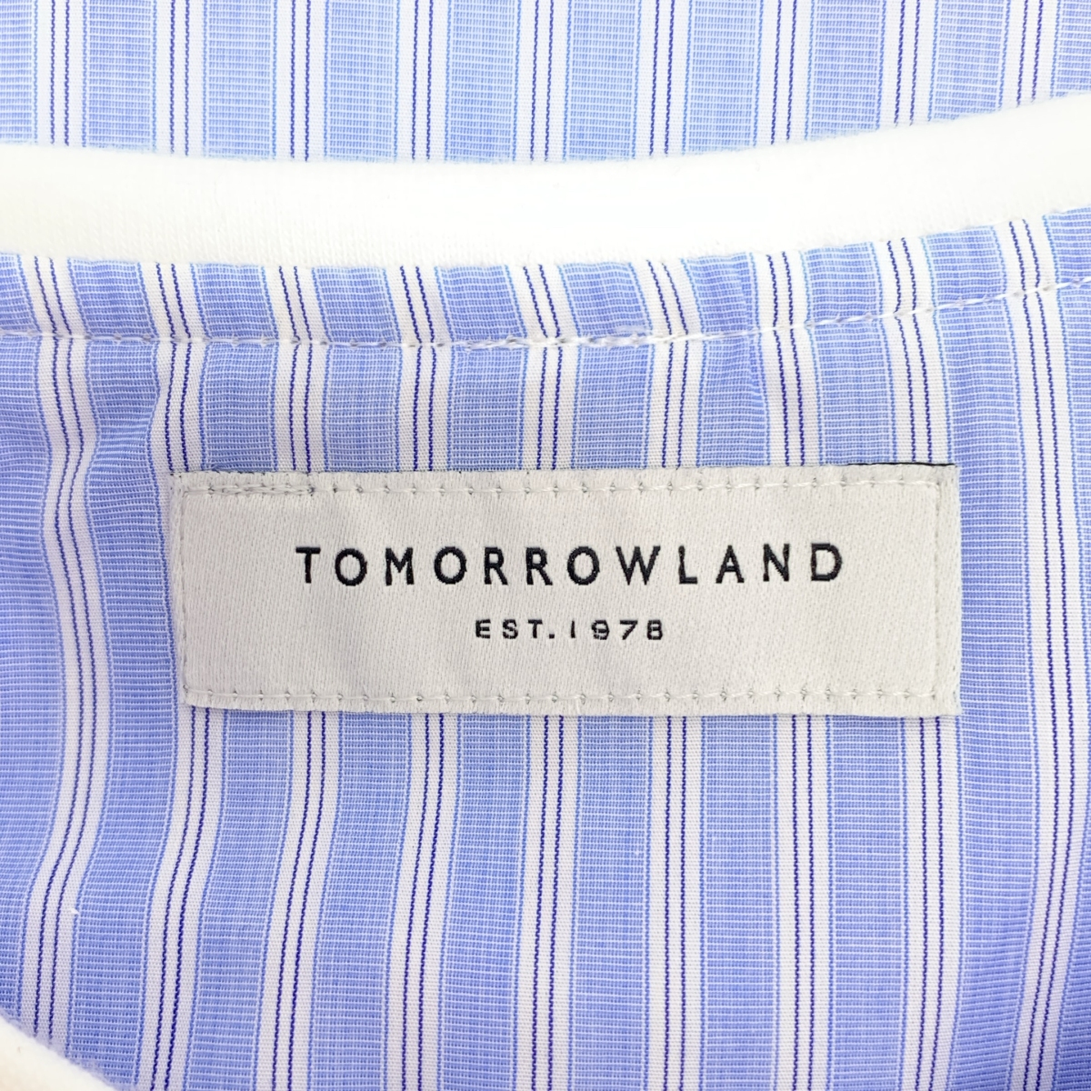 TOMORROWLAND / トゥモローランド 200/2ポプリン ジャージー コンビ ノーカラー シャツ