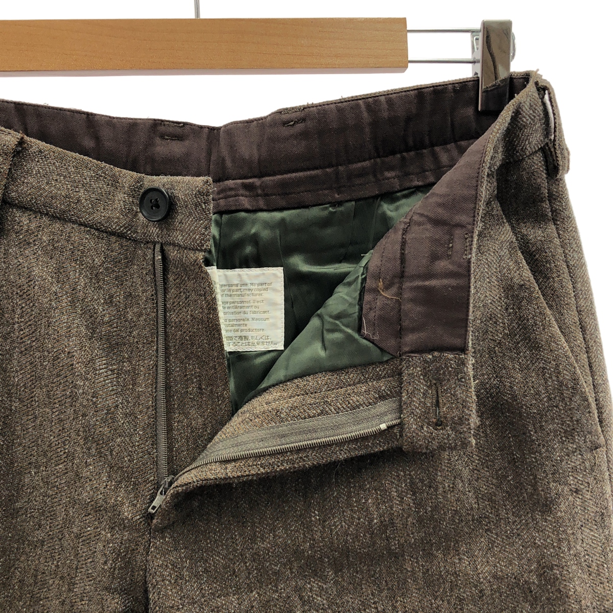 kolor / カラー ヘリンボーン ウール タック スラックス パンツ