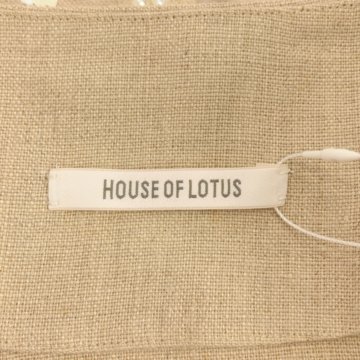 HOUSE OF LOTUS / ハウスオブロータス リネン パール装飾 ノーカラージャケット