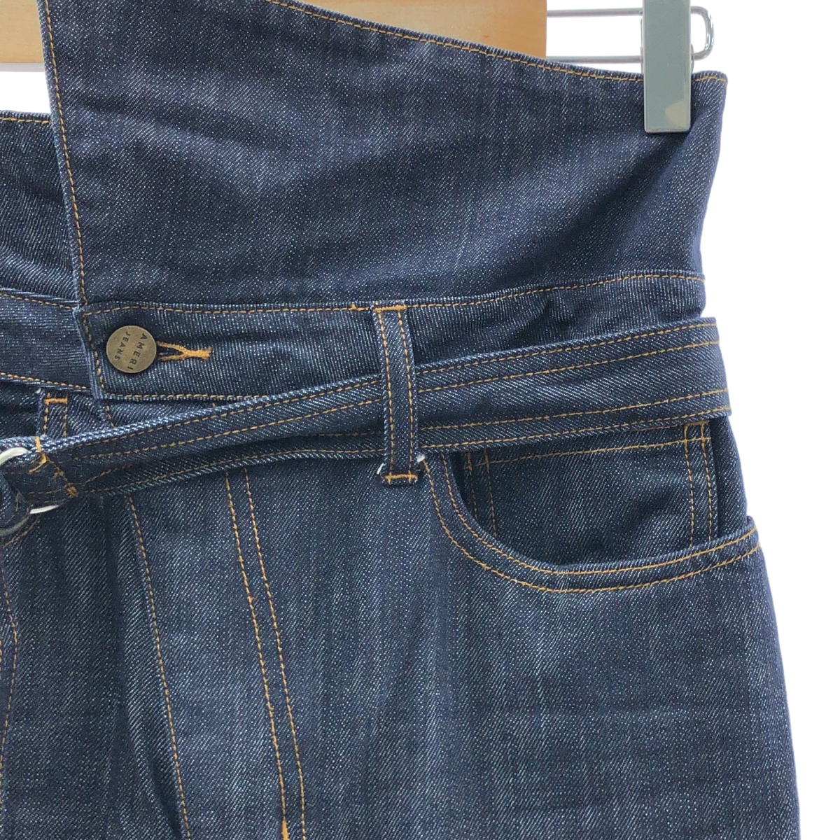 AMERI / アメリ ハイウエスト ベルテッド デニムパンツ