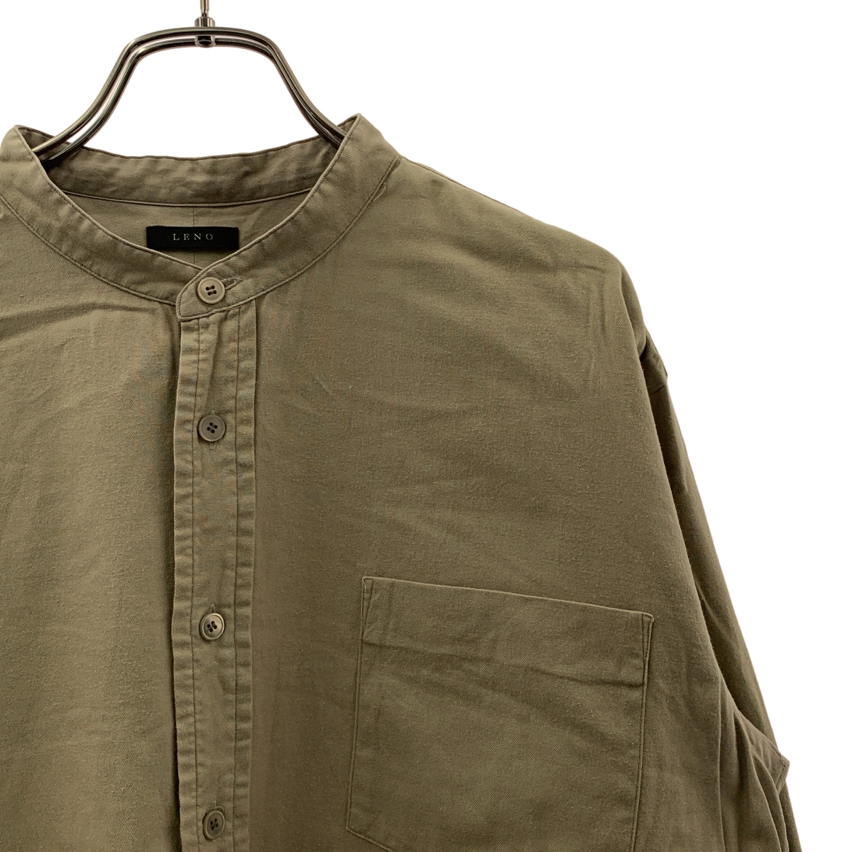 LENO / リノ コットン バンドカラー シャツ