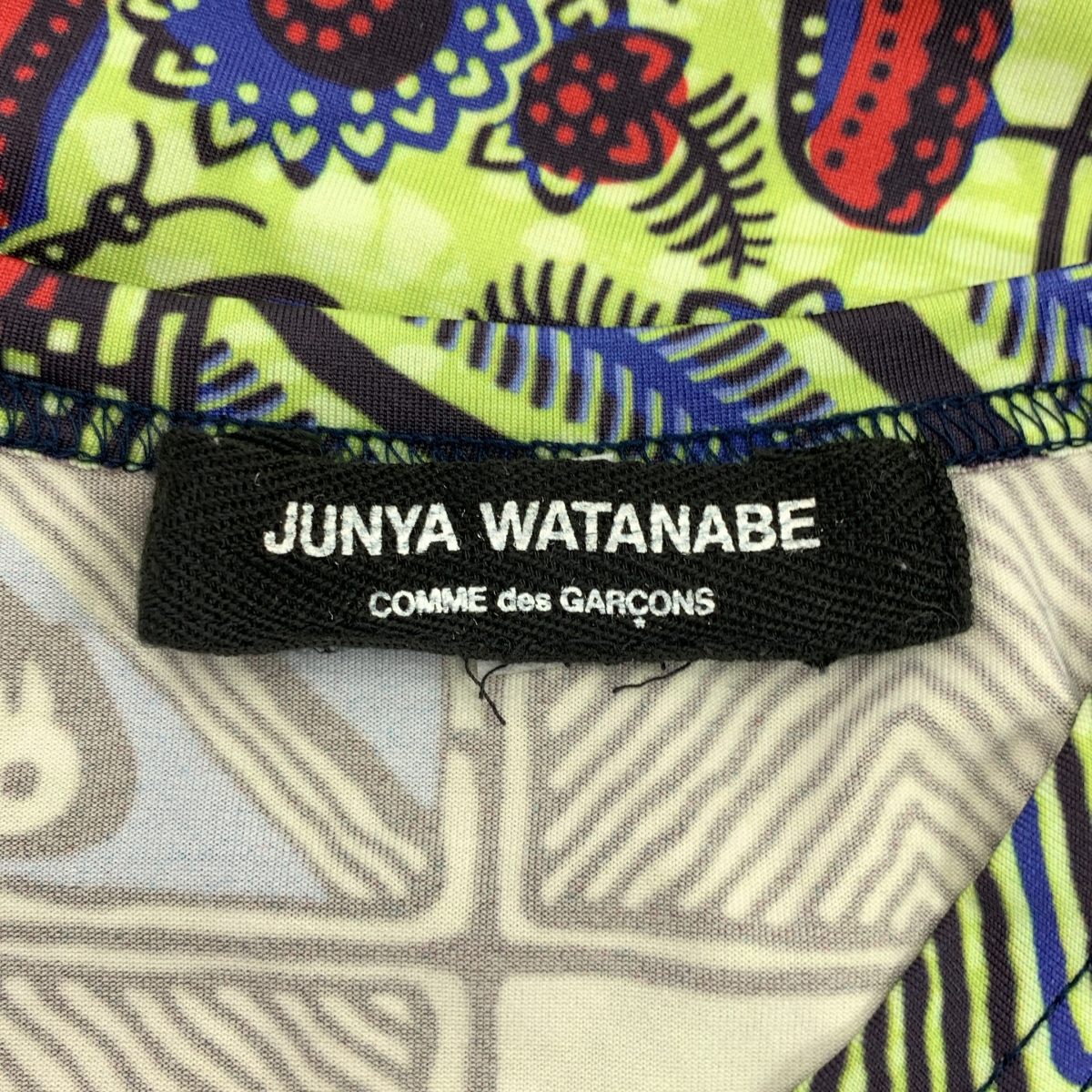 JUNYA WATANABE COMME des GARCONS / ジュンヤワタナベ 総柄 ストレッチ クルーネック カットソー