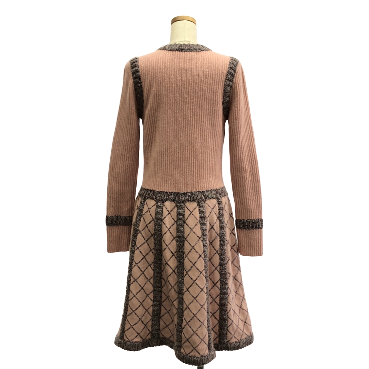 CHANEL / シャネル シルク カシミヤ モヘア カメリア 釦 マトラッセ ニット カーディガン ワンピース