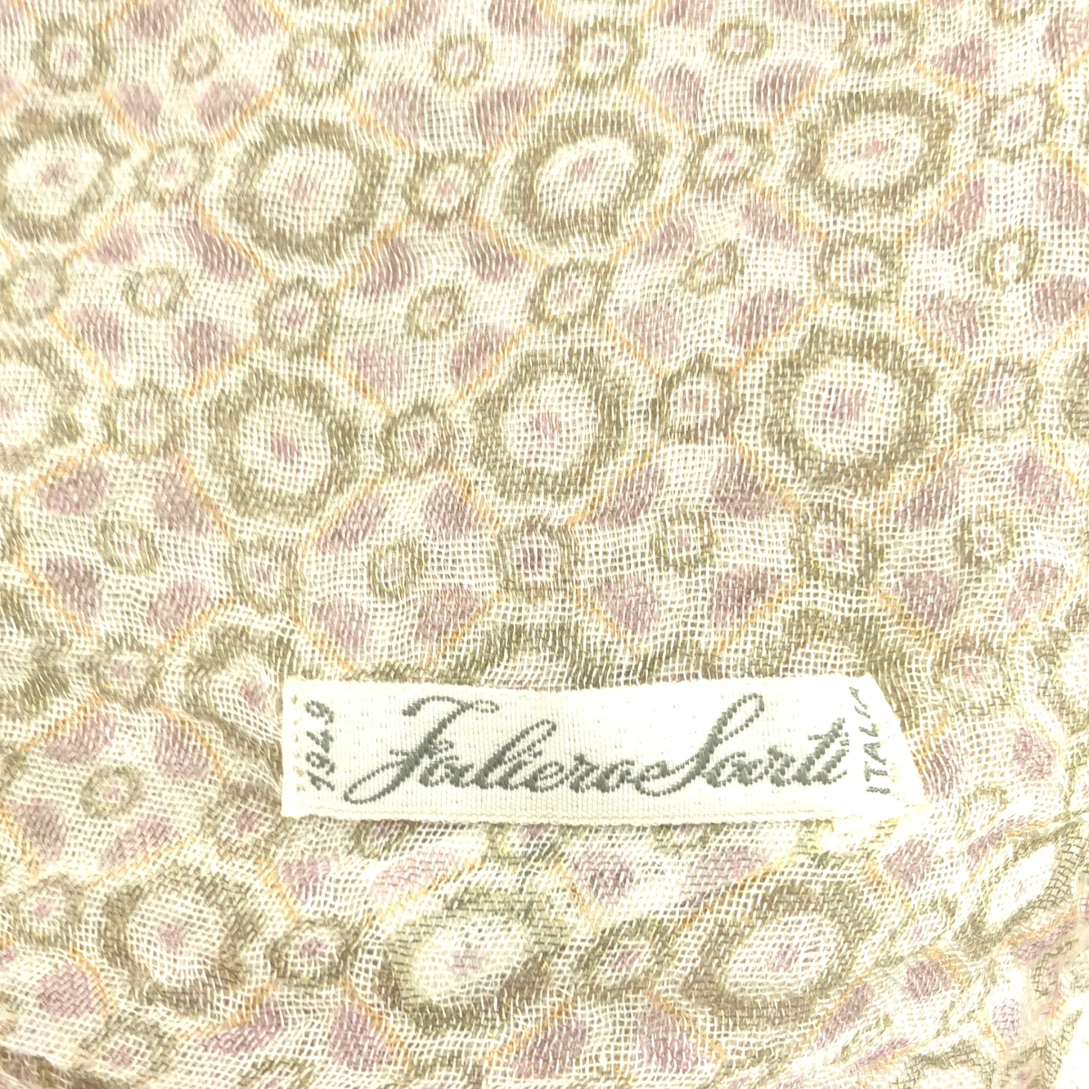 FALIERO SARTI / ファリエロサルティ 総柄 大判 フリンジ ストール