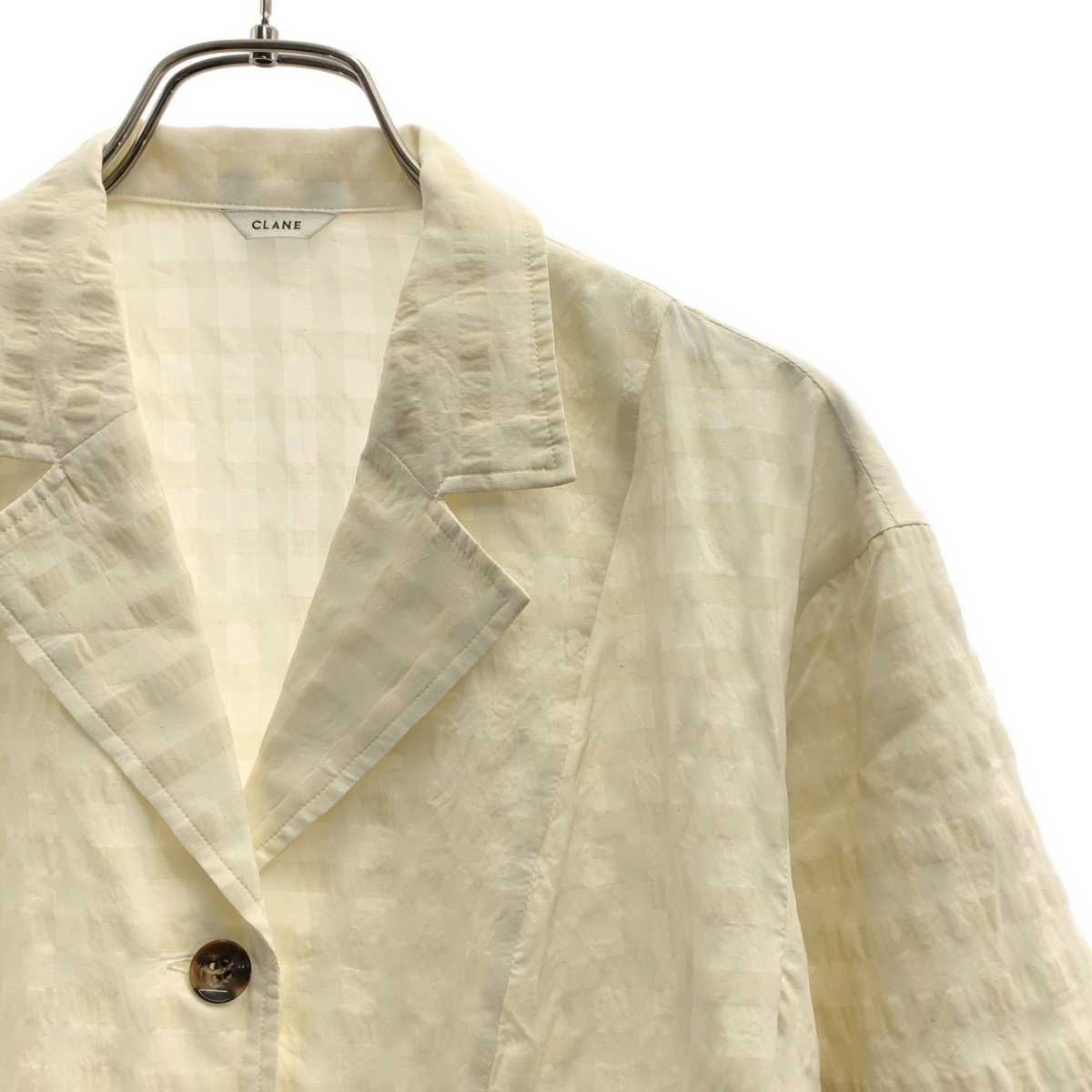 CLANE / クラネ GINGHAM CHECK DOME SLEEVE SHIRT / ギンガム チェック ドーム スリーブ シャツ ジャケット