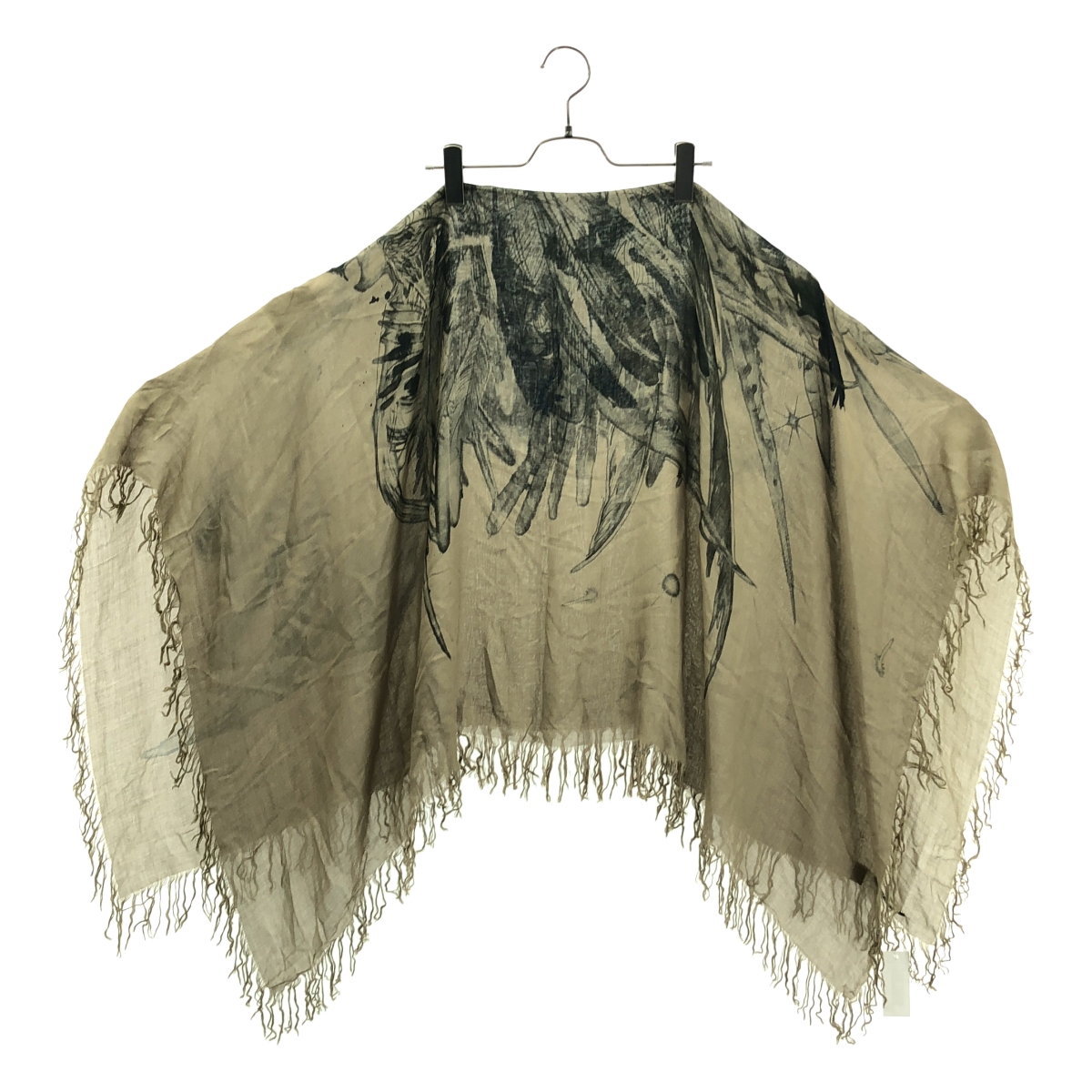 BALMAIN / バルマン レーヨン カシミヤ ウルフ フリンジストール