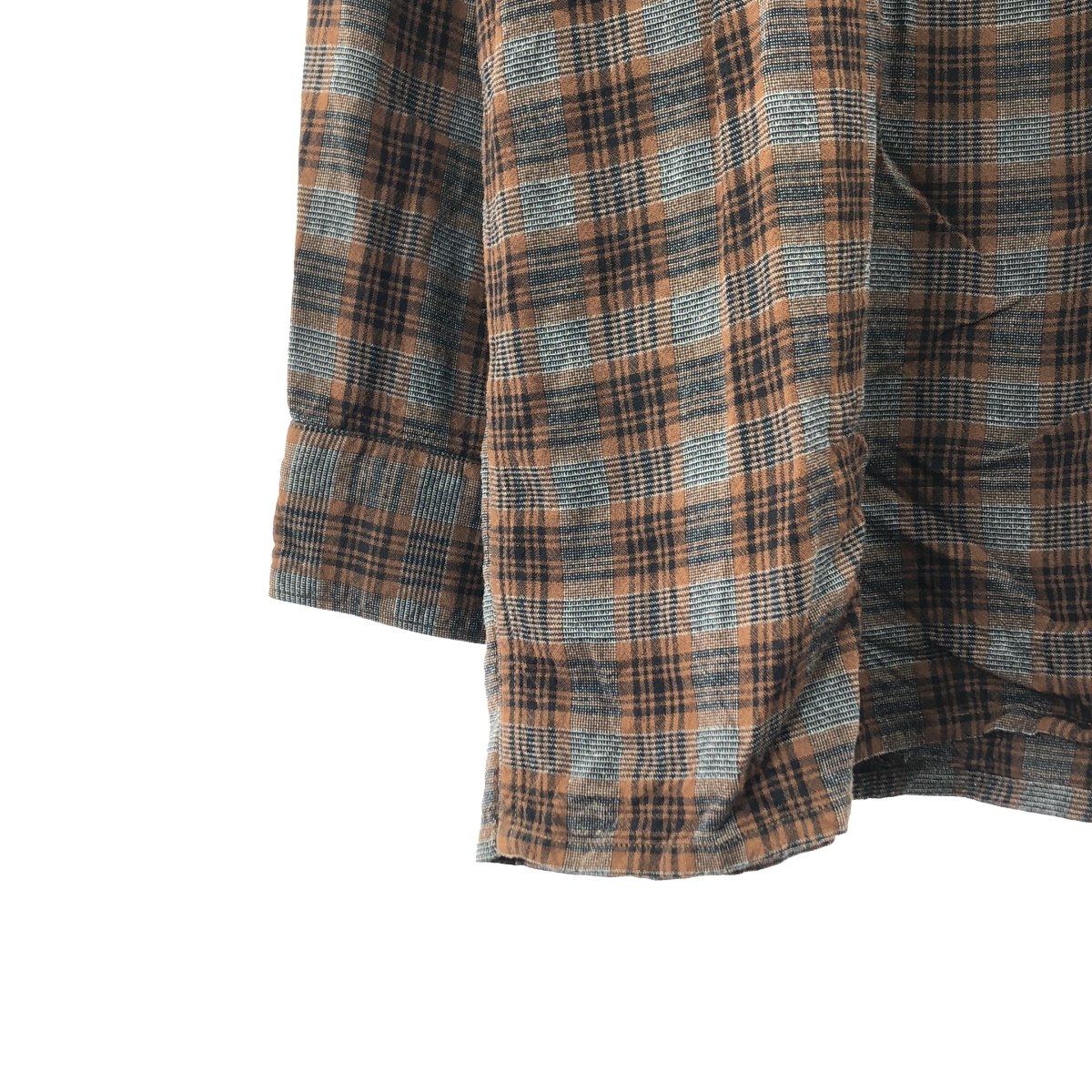 COMOLI / コモリ チェック レーヨン オープンカラーシャツ