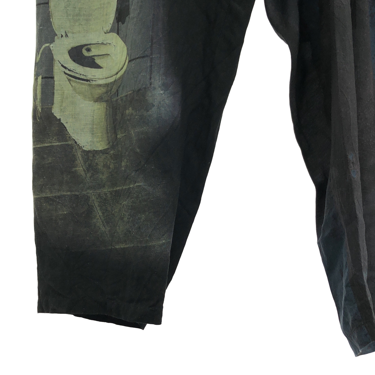 YOHJI YAMAMOTO POUR HOMME / ヨウジヤマモトプールオム FOUNTAIN PRINT PANTS / ファウンテン プリント ドローストリング ワイド パンツ / 裏地付き