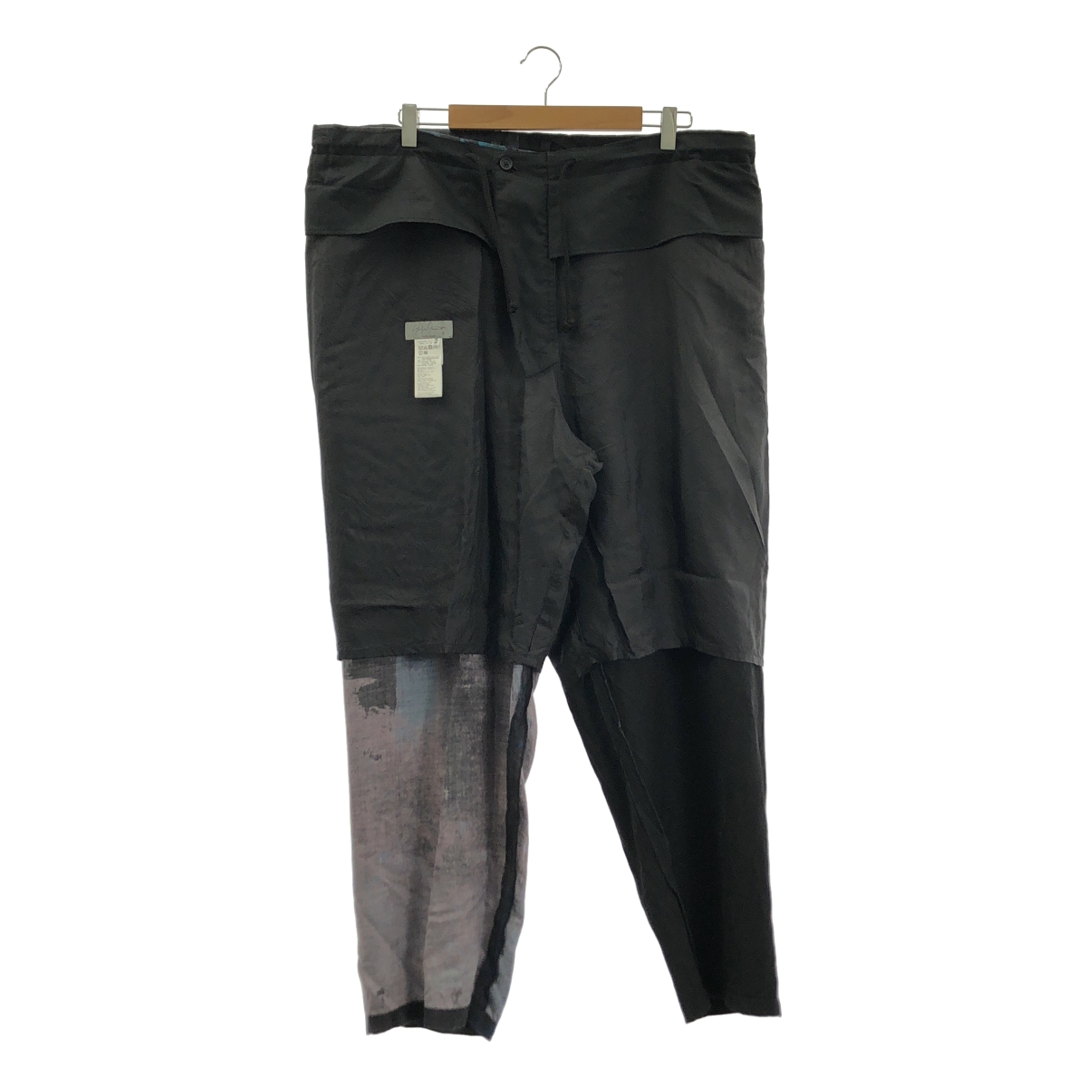 YOHJI YAMAMOTO POUR HOMME / ヨウジヤマモトプールオム FOUNTAIN PRINT PANTS / ファウンテン プリント ドローストリング ワイド パンツ / 裏地付き