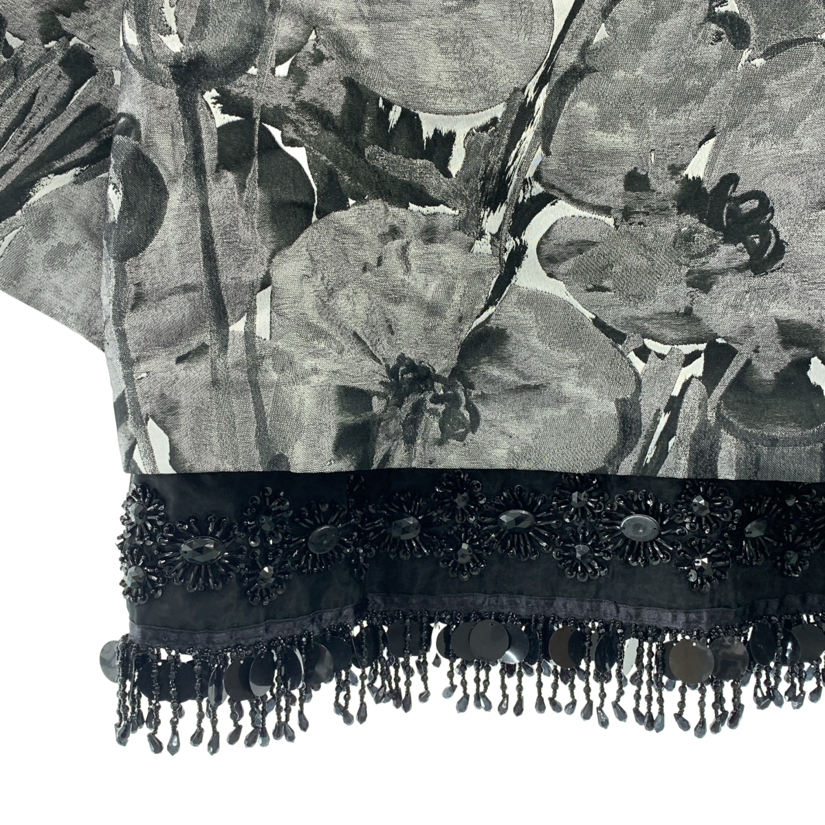 ADORE / アドーア 総柄 ジャガード ビジュー装飾 プルオーバー 半袖ブラウス