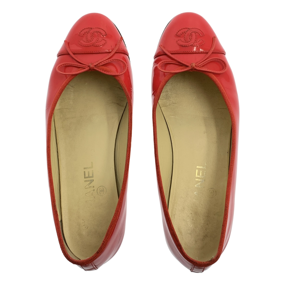 CHANEL / シャネル パテントレザー ココマーク バレリーナ フラットシューズ