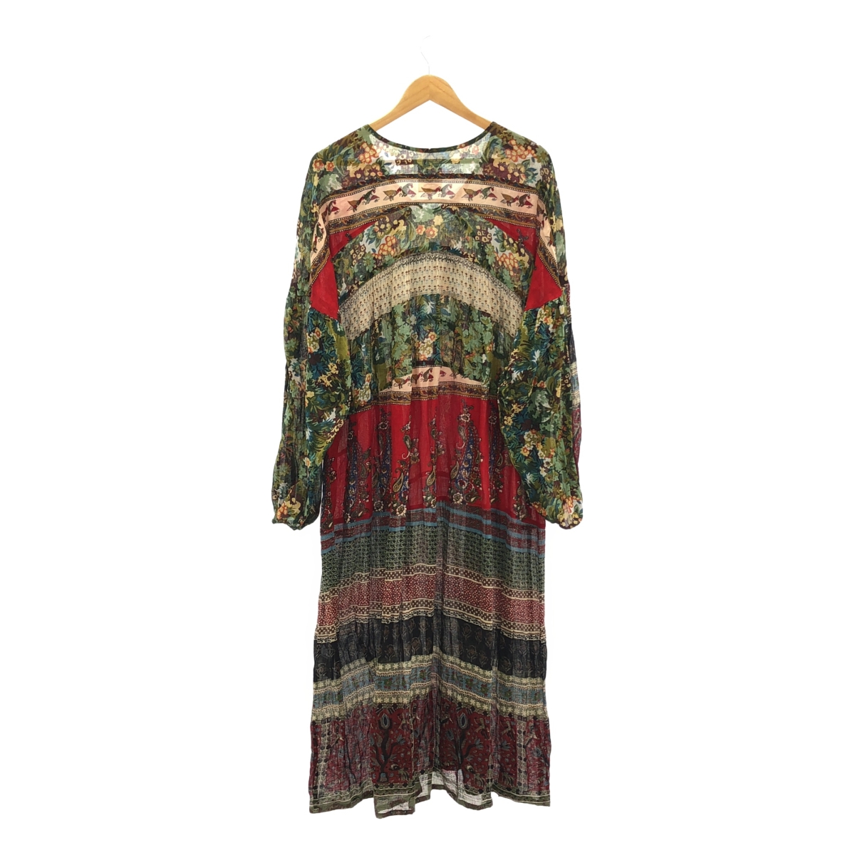 H / アッシュ 総柄 ギャザー ワンピース