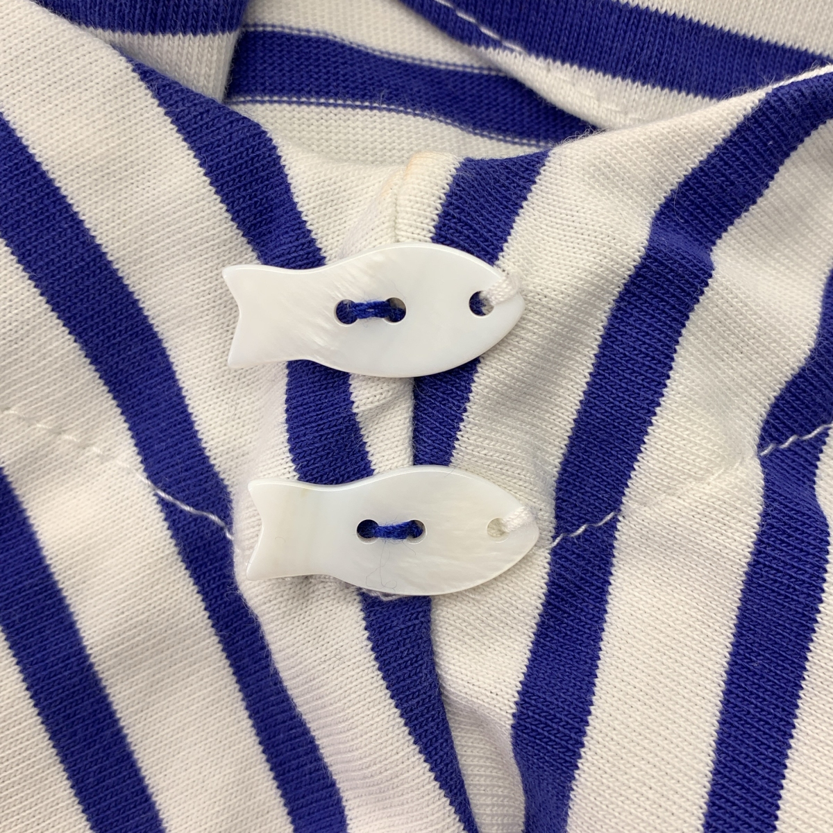 その他 ボーダー フィッシュショルダーボタン カットソー