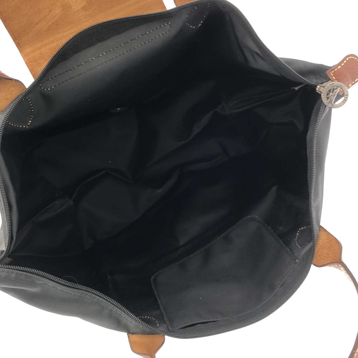 Longchamp / ロンシャン le pliage type m modele depose / レザー切替 ロゴ ハンド トートバッグ