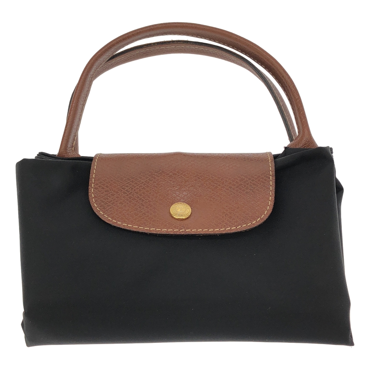 Longchamp / ロンシャン le pliage type m modele depose / レザー切替 ロゴ ハンド トートバッグ